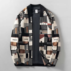 Abstract Wool Knitted Cardigan
